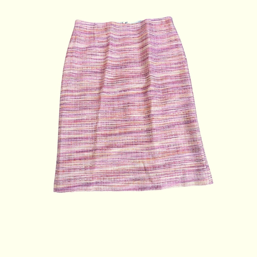 ISABELLA‎ DeMARCO TAHARI LEVINE Tweed Pencil Skirt Pink Multi Color Size 2